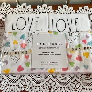 Rae Dunn Valentine's Day Sweetheart Queen Sheet Set